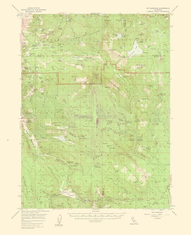 Picture of MT HARKNESS CALIFORNIA QUAD - USGS 1953