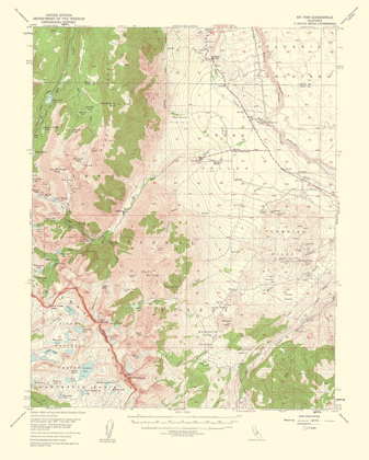 Picture of MT TOM CALIFORNIA QUAD - USGS 1953