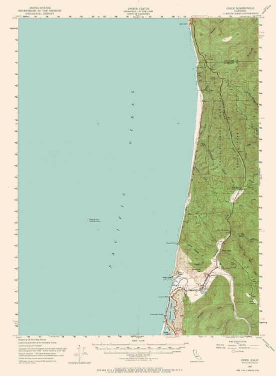 Picture of ORICK CALIFORNIA QUAD - USGS 1952