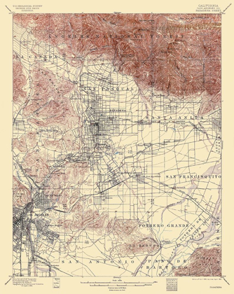 Picture of PASADENA CALIFORNIA QUAD - USGS 1900