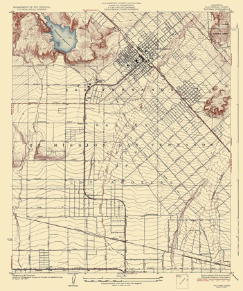 Picture of PACOIMA CALIFORNIA QUAD - USGS 1927