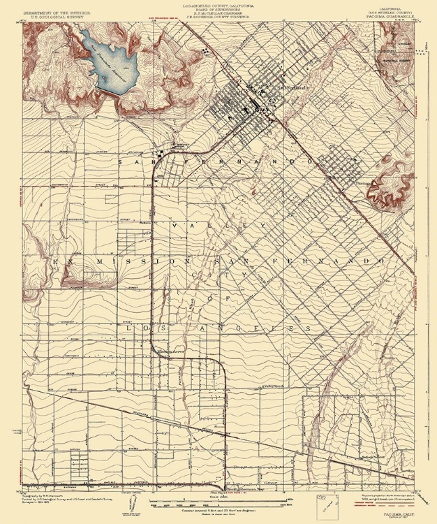 Picture of PACOIMA CALIFORNIA QUAD - USGS 1927