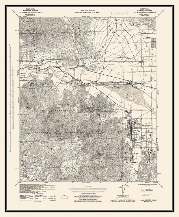 Picture of PALM SPRINGS CALIFORNIA QUAD - USGS 1928