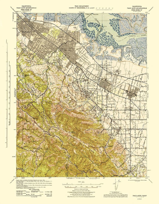 Picture of PALO ALTO CALIFORNIA QUAD - USGS 1943
