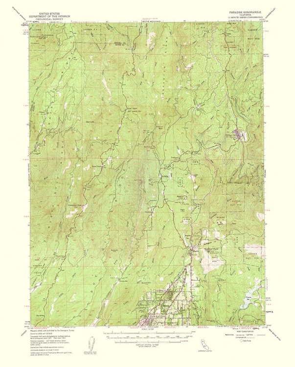 Picture of PARADISE CALIFORNIA QUAD - USGS 1961