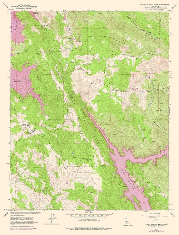 Picture of PENON BLANCO PEAK CALIFORNIA QUAD - USGS 1962