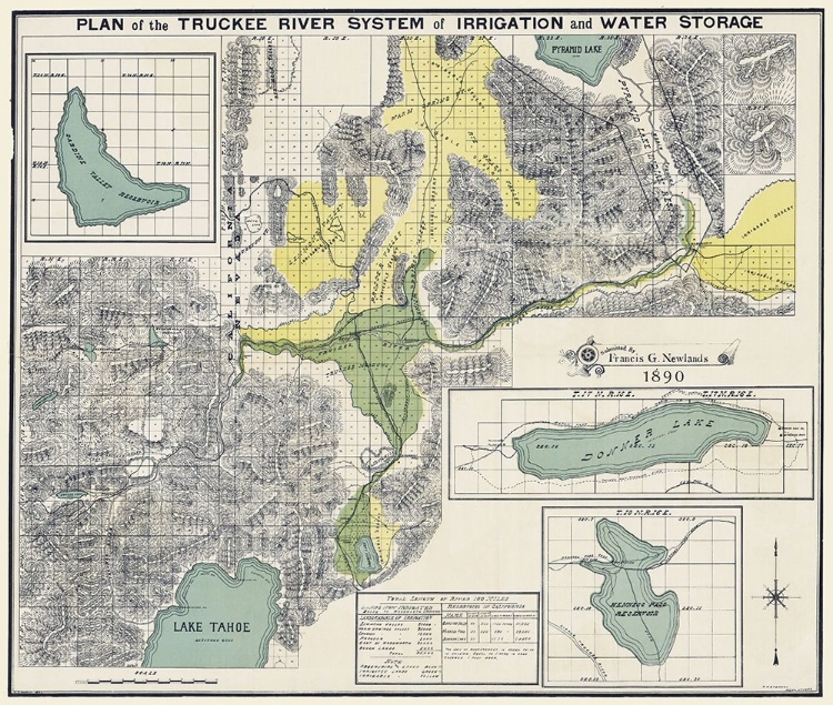 Picture of TRUCKEE RIVER SYSTEM - NEWLANDS 1890