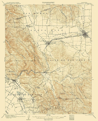 Picture of PLEASANTON CALIFORNIA QUAD - USGS 1906
