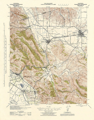 Picture of PLEASANTON CALIFORNIA QUAD - USGS 1943