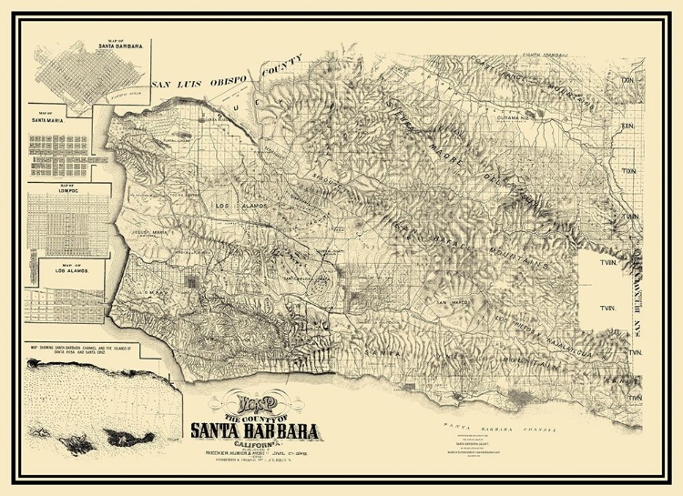 Picture of SANTA BARBARA CALIFORNIA LANDOWNER - HUBER 1889
