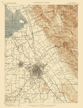 Picture of SAN JOSE CALIFORNIA QUAD - USGS 1899