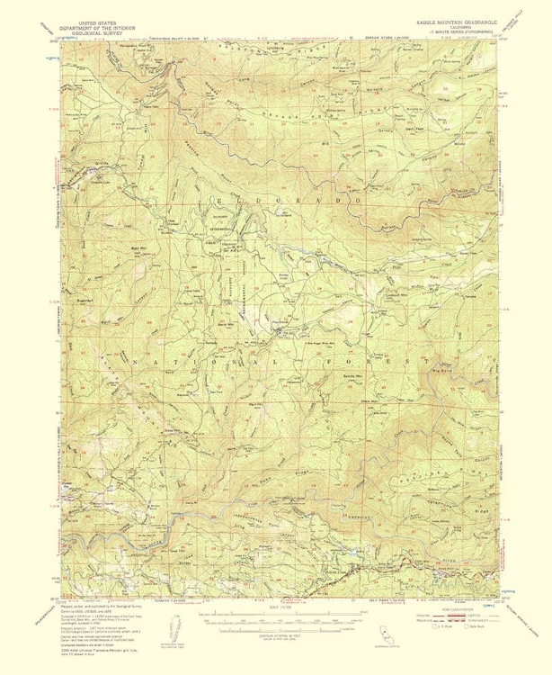 Picture of SADDLE MOUNTAINS CALIFORNIA QUAD - USGS 1956