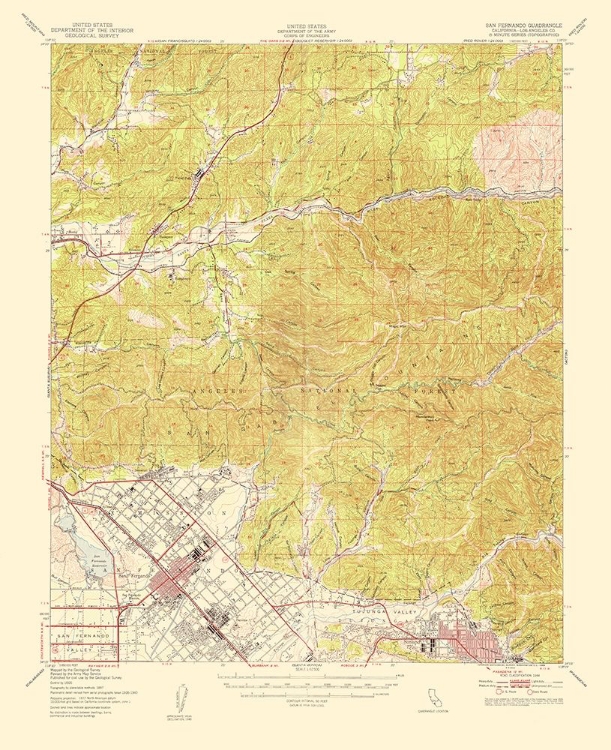 Picture of SAN FERNANDO CALIFORNIA QUAD - USGS 1955