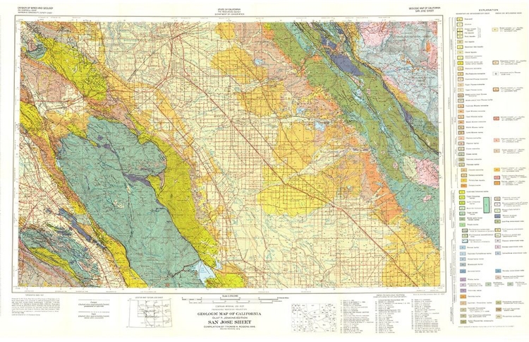 Picture of SAN JOSE SHEET CALIFORNIA MINES - ROGERS 1962