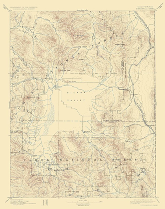 Picture of SIERRAVILLE CALIFORNIA SHEET - USGS 1894
