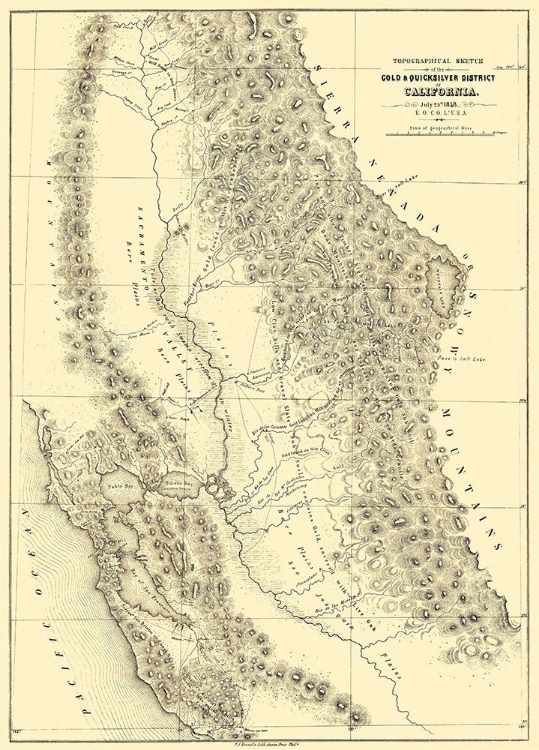 Picture of GOLD QUICKSILVER DISTRICT OF CALIFORNIA - ORD 1848