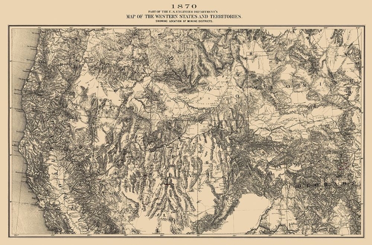 Picture of WESTERN STATES WITH TERRITORIES MINING DISTRICTS