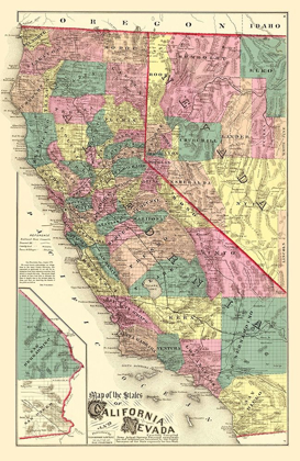 Picture of CALIFORNIA, NEVADA - THOMPSON 1877