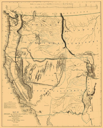 Picture of OREGON, UPPER CALIFORNIA TERRITORIES - PREUSS 1848
