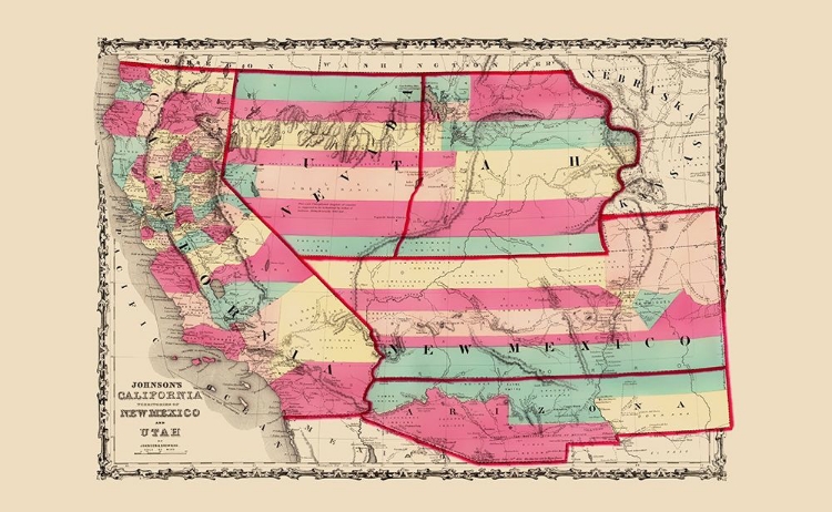 Picture of CALIFORNIA, NEW MEXICO, UTAH - JOHNSON 1860
