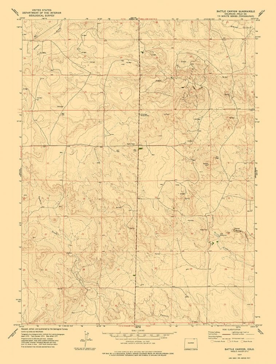 Picture of BATTLE CANYON COLORADO QUAD - USGS 1977