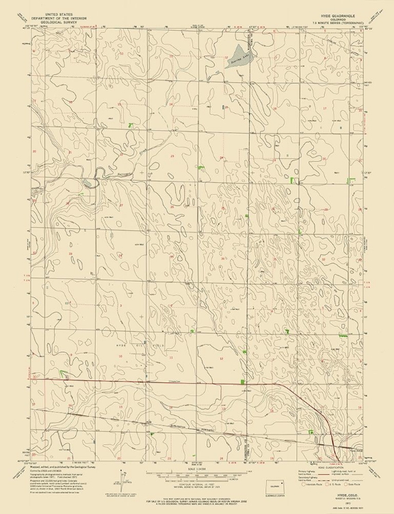 Picture of HYDE COLORADO QUAD - USGS 1972