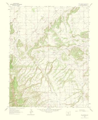Picture of OWL CANYON COLORADO QUAD - USGS 1965
