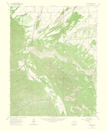 Picture of WETMORE COLORADO QUAD - USGS 1965