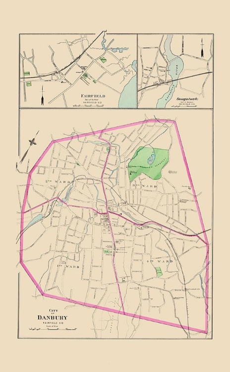 Picture of DANBURY, FAIRFIELD, SAUGATUCK CONNECTICUT 1893