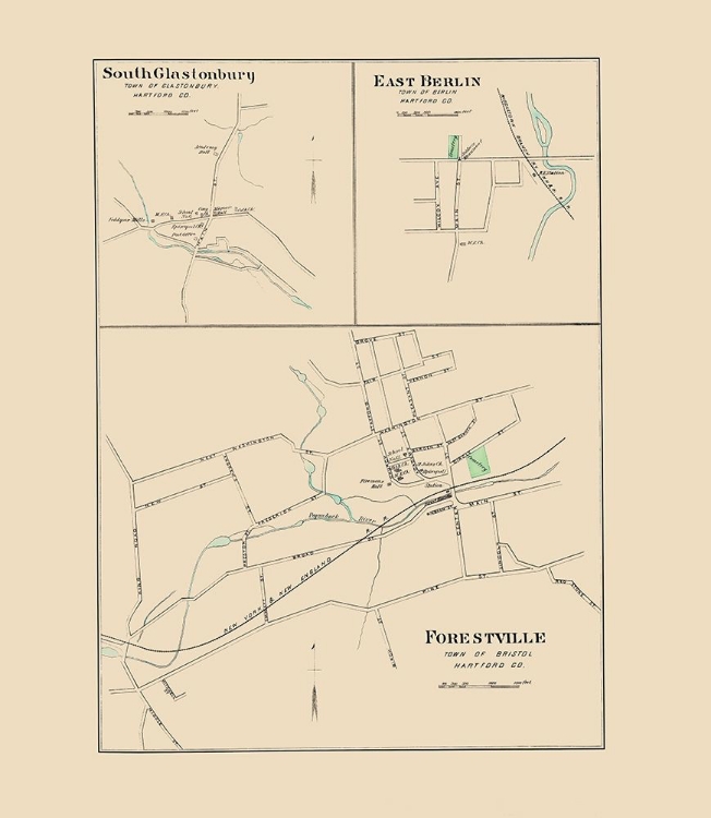 Picture of FORESTVILLE, GLASTONBURY, BERLIN CONNECTICUT 1893