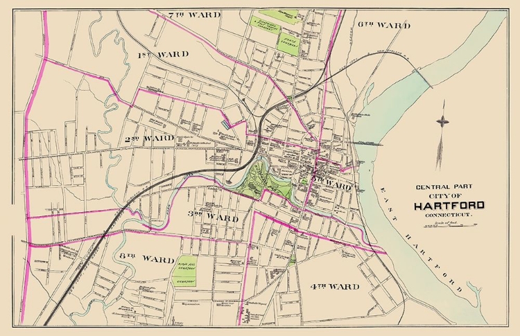 Picture of HARTFORD CONNECTICUT CENTRAL PART - HURD 1893