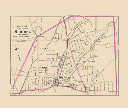 Picture of MERIDEN CONNECTICUT NORTH PART - HURD 1893