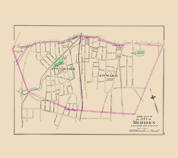 Picture of MERIDEN CONNECTICUT SOUTH PART - HURD 1893