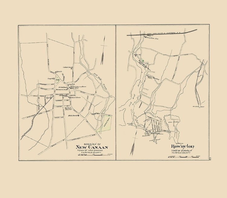 Picture of NEW CANAAN, ROWAYTON CONNECTICUT - HURD 1893