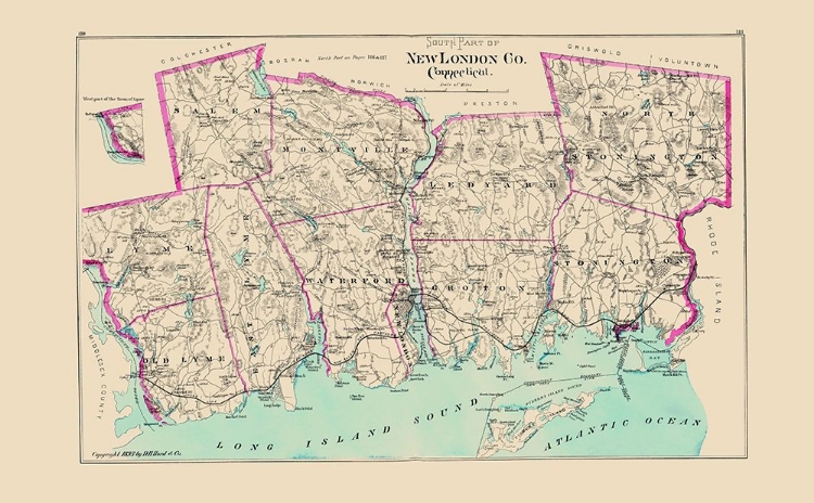 Picture of NEW LONDON  SOUTH CONNECTICUT - HURD 1893