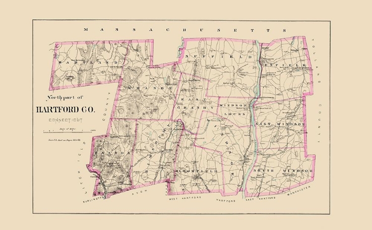 Picture of HARTFORD  NORTH CONNECTICUT - HURD 1893