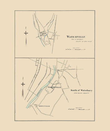 Picture of SOUTH OF WATERBURY CONNECTICUT - HURD 1893