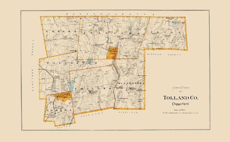 Picture of TOLLAND  NORTH CONNECTICUT - HURD 1893