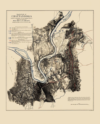 Picture of BATTLEFIELD OF CHATTANOOGA - SMITH 1863