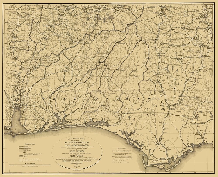 Picture of CUMBERLAND OF SOUTH AND GULF - CALLAHAN 1863