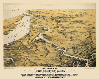 Picture of WAR OF MARYLAND VIRGINIA WASHINGTON DC - 1860