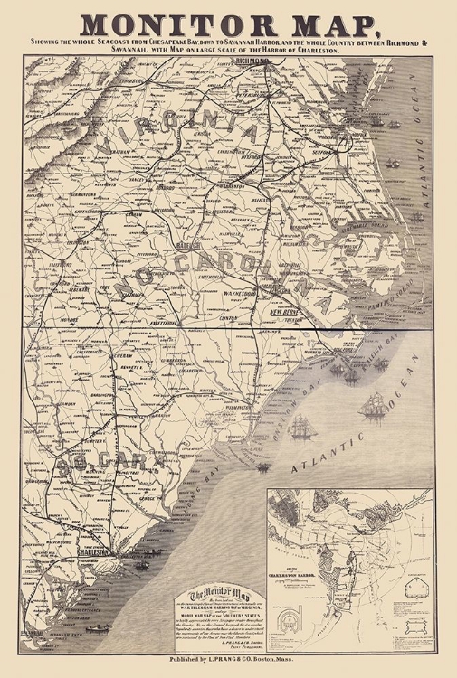 Picture of COAST OF CAROLINAS VIRGINIA - PRANG 1863