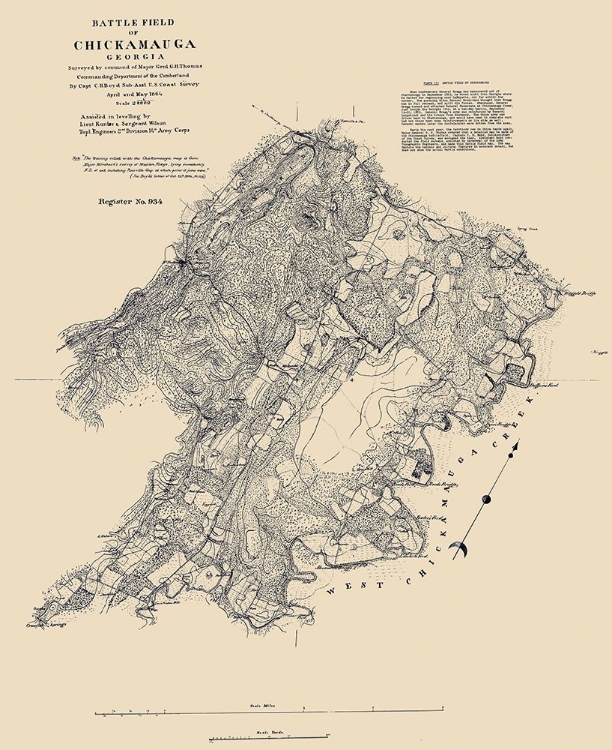 Picture of BATTLEFIELD OF CHICKAMAUGA GEORGIA - THOMAS 1864