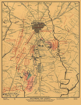 Picture of GETTYSBURG AND VICINITY PENNSYLVANIA - HUNTER 1863