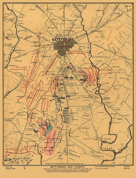 Picture of GETTYSBURG AND VICINITY PENNSYLVANIA - HUNTER 1863