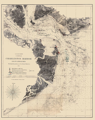 Picture of CHARLESTON HARBOR SOUTH CAROLINA - BACHE 1863