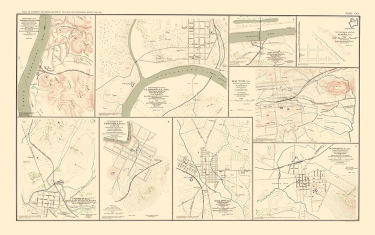 Picture of TENNESSEE ALABAMA GEORGIA CITIES - BIEN 1895