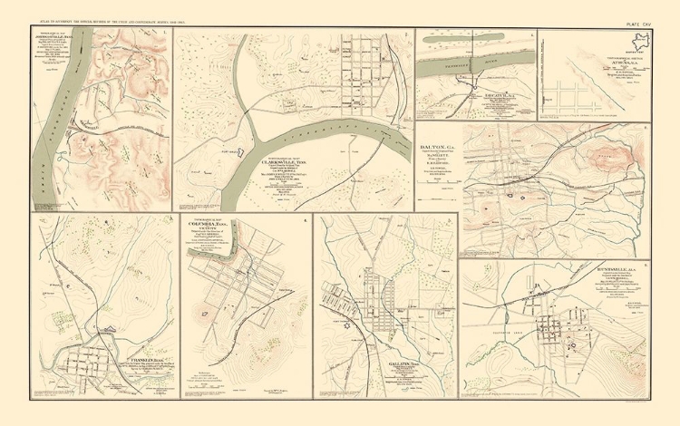 Picture of TENNESSEE ALABAMA GEORGIA CITIES - BIEN 1895