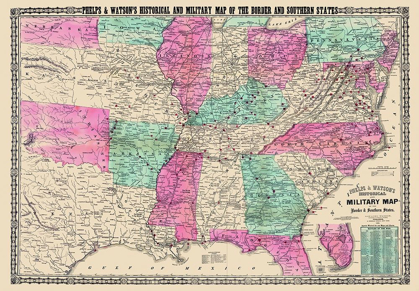 Picture of MILITARY BORDER AND SOUTHERN STATES - PHELPS 1865