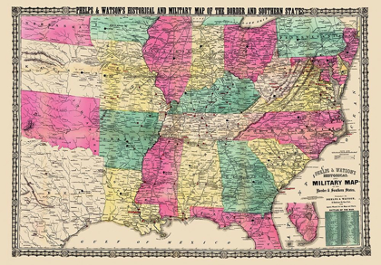 Picture of MILITARY BORDER SOUTHERN STATES - PHELPS 1863